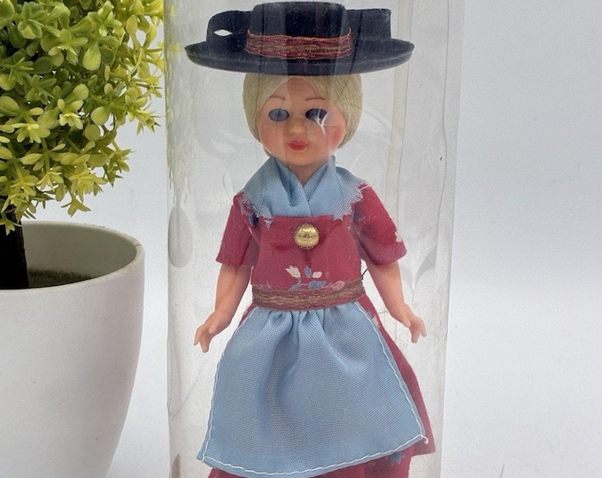 Vintage Salzburg Fränzi Doll 6” Austria Folk Costume Sleep Eyes Original Case