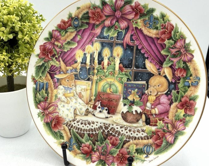 Royal Doulton Seasons Greetings Jane James 1995 Christmas Plate PN66 8.5”