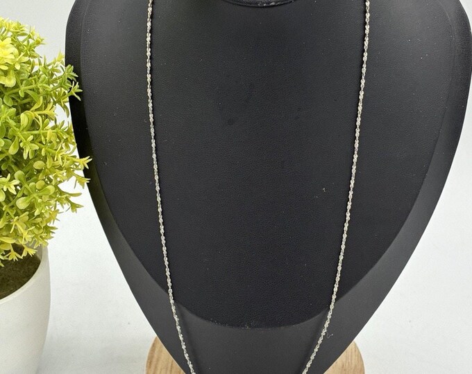 Vintage Monet Silver Tone Rope Chain Necklace 20 Inch Signed