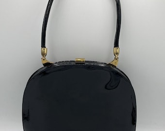Bobbie Jerome Hochglanz Lackleder Schwarze Clutch Geldbörse Handtasche W Passender Brieftasche