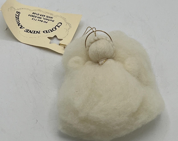 Vintage Cloud Nine Angels Handmade Wool Christmas Ornament with Tag