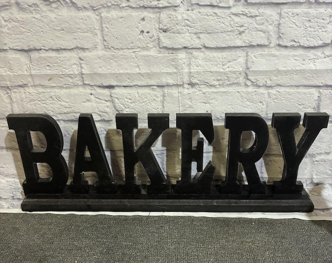 Large Black Wooden Bakery Sign Farmhouse Kitchen Wall Shelf Decor 22 Inch