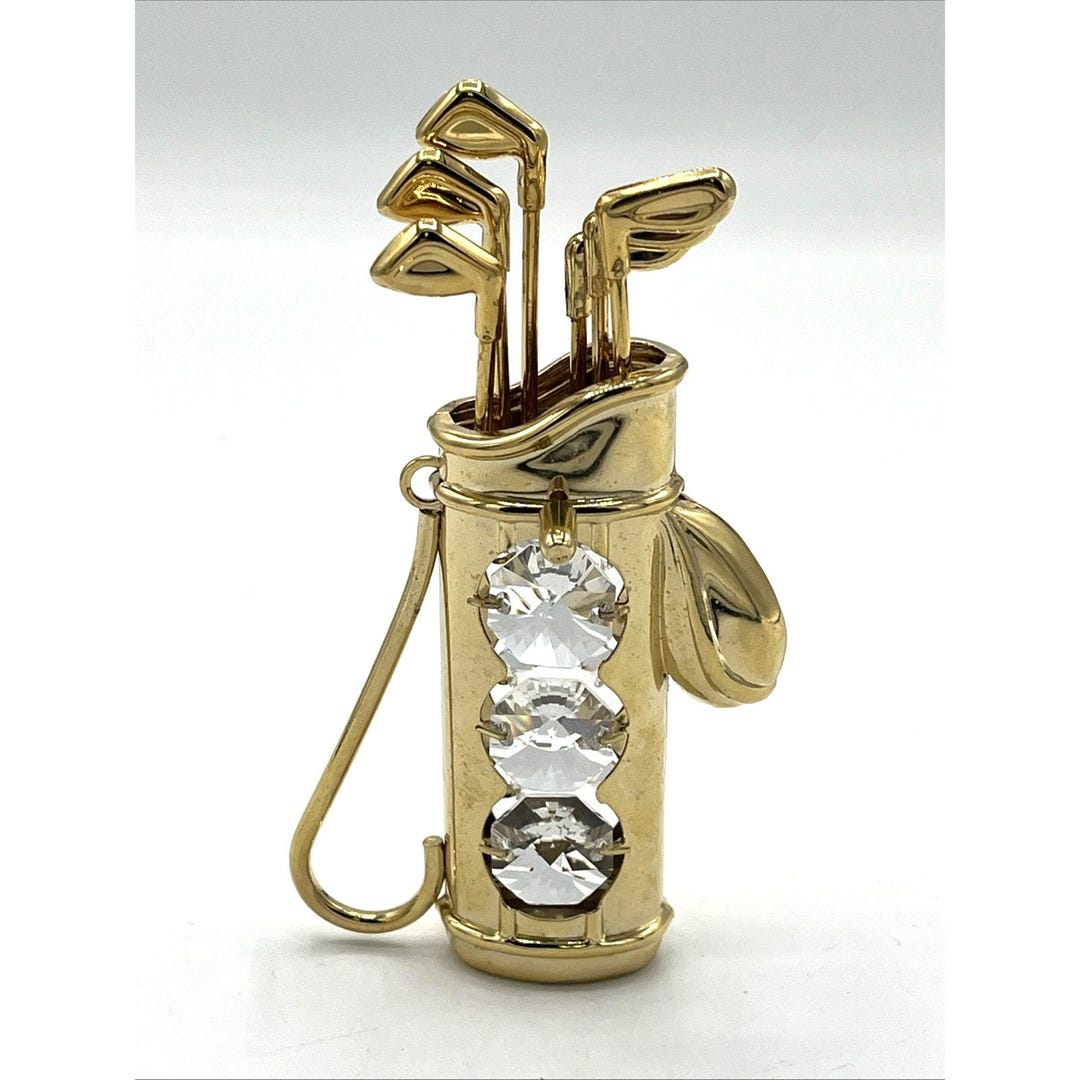 Crystal Delight Mascot Inc Austrian Crystal 24K Gold Plated Golf