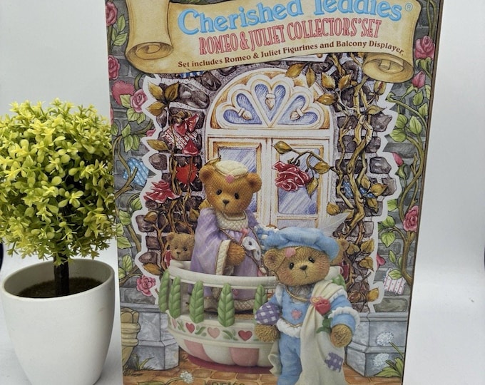 Cherished Teddies Romeo Juliet Collectors Set Enesco NIB Sealed Balcony Display