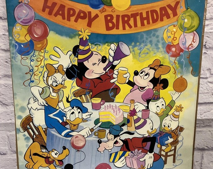 Vintage Walt Disney HAPPY BIRTHDAY Inv#G336 24”x18” Poster New Sealed