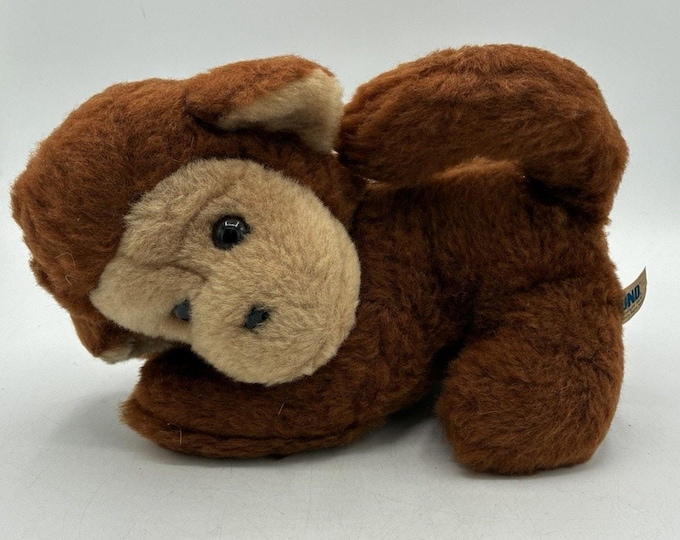 Vintage 1979 GUND Brown Monkey Plush Stuffed Animal 9” Toy Original Tag