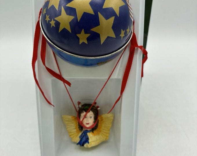 Vintage Willitts Designs Angel Hot Air Balloon Christmas Ornament NOS Box