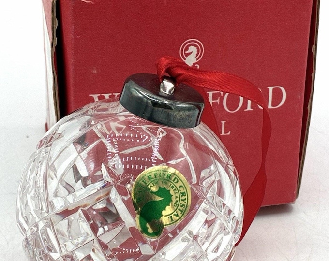 Waterford Crystal 1992 Christmas Ball Ornament Ireland Box Vintage