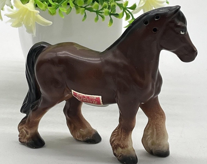 Brinn’s Brown Horse Stallion Figurine Salt Shaker Japan Vintage Ceramic