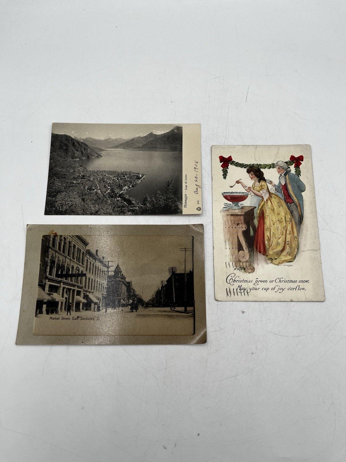 LOMOカード old fashioned 海外製 Lot 3 Antique 1900s Lago Di Como Italy Postcard Ohio RPPC