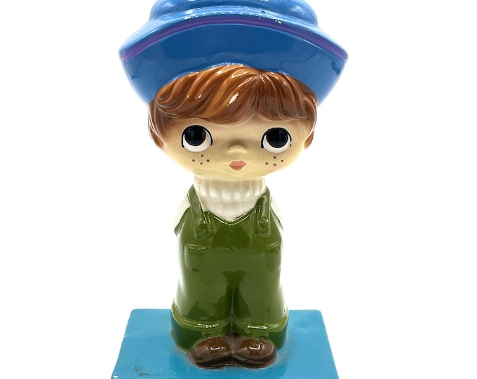 Vintage American Greetings 1970s Big Eye Boy I Luv Ya Figurine Hello Dolly