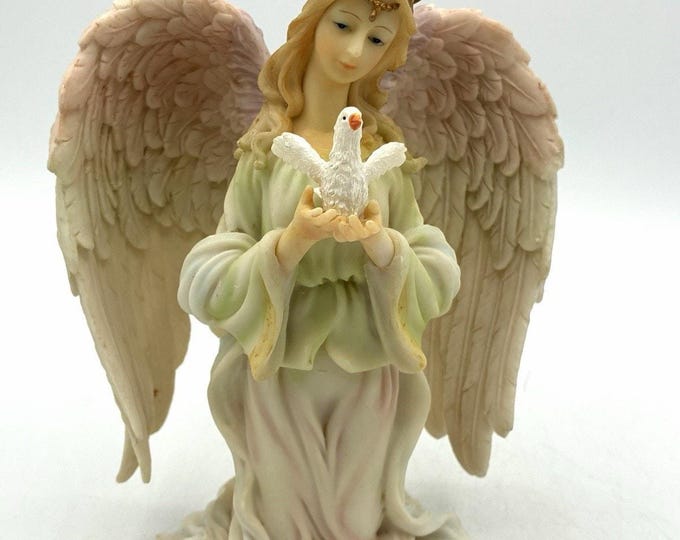 1998 House of Lloyd Serena Embracing Faith Angel Dove #230124 Hinged Wings