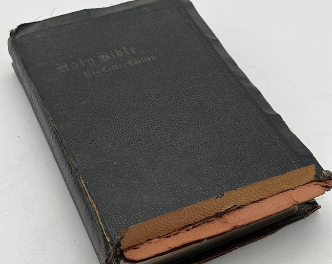 Antique Vintage The Holy Bible, World Syndicate Company, RARE 1913 Red Letter Ed