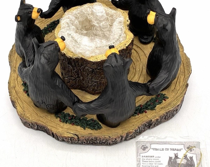BearFoots “Circle of Bears” Candle Holder – Jeff Fleming – Big Sky Carvers – Figurine Decor