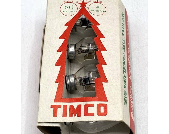 Vintage Timco Christmas Flasher Lamps 4 Bulbs Box Korea Candelabra