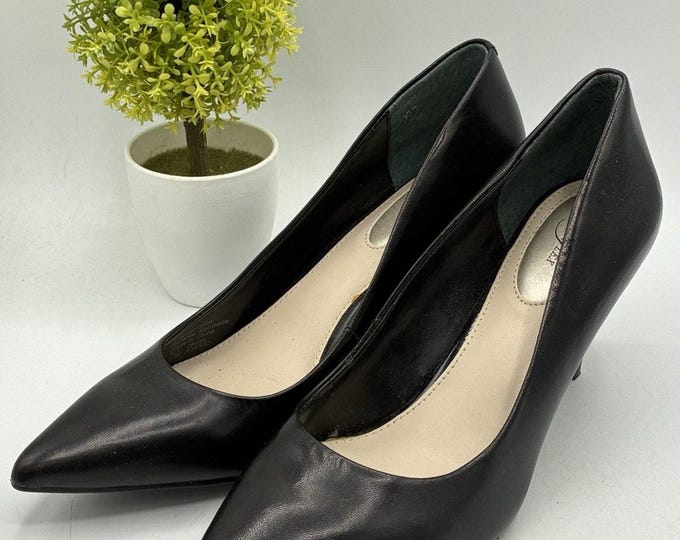 Alfani Step N Flex Black Pointed Toe Stiletto Pumps Size 7.5 Women's 3" Heel