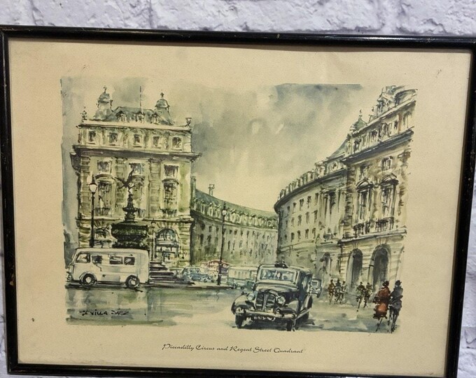 Vintage Sevilla Saez Piccadilly Circus Regent Street London Framed Art Print