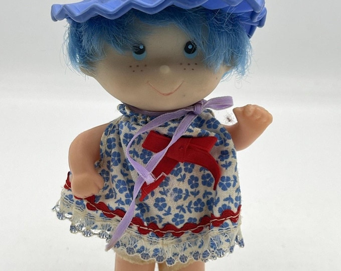 Rare Vintage Strawberry Shortcake BLUEBERRY MUFFIN Doll with Hat Made Hong Kong