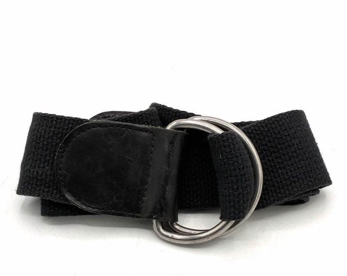 Pasta Black Stretch Belt Double D Ring Buckle Womens Up to 37 Inches