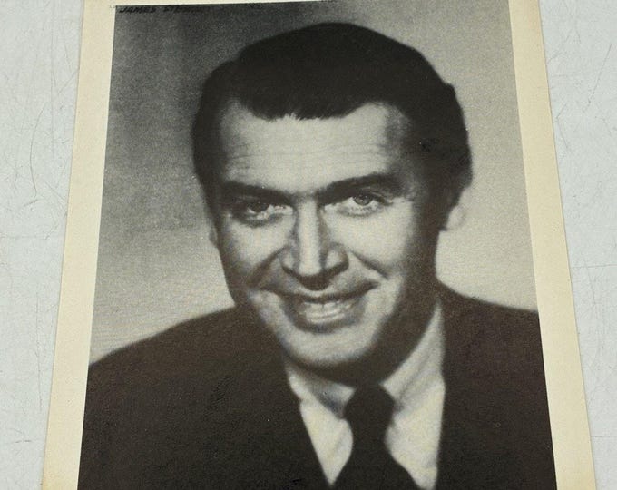 Vintage James Stewart Photo Print Arcade Exhibit Card Hollywood
