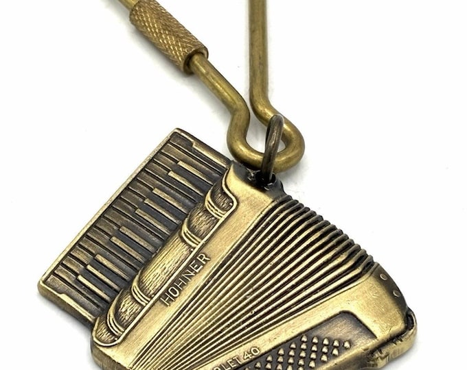Vintage 1986 Hohner Starlet 40 Accordion Brass Keychain AIM Pittsburgh PA