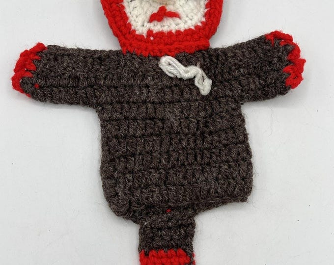 Vintage Crochet Red Panda Hand Puppet