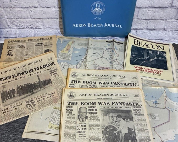 Akron Beacon Journal 1975 Sesquicentennial Editions Set Rubber City Ohio History