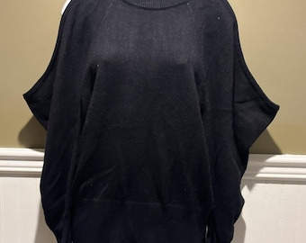 INC Suéter negro con hombros descubiertos, nuevo con etiquetas, con lazo en la espalda, talla M para mujer.