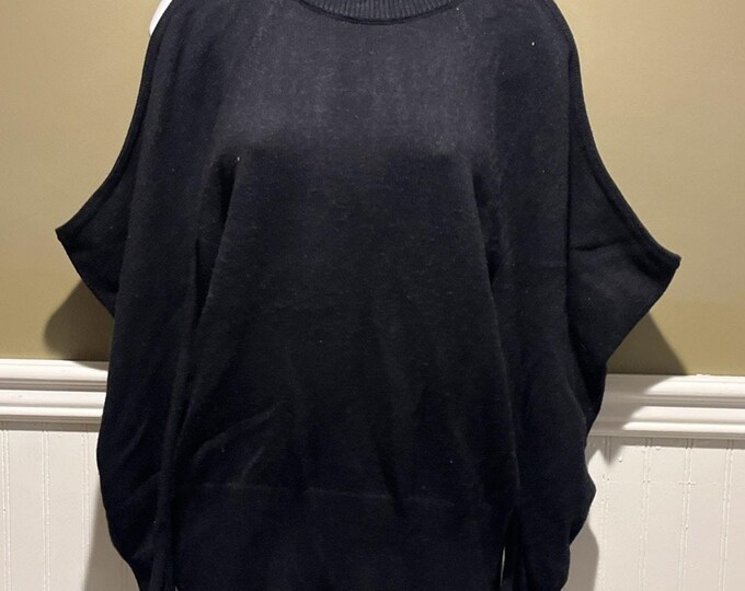 INC Black Cold Shoulder Sweater NWT w Flaw Back Bow Pullover Women’s M