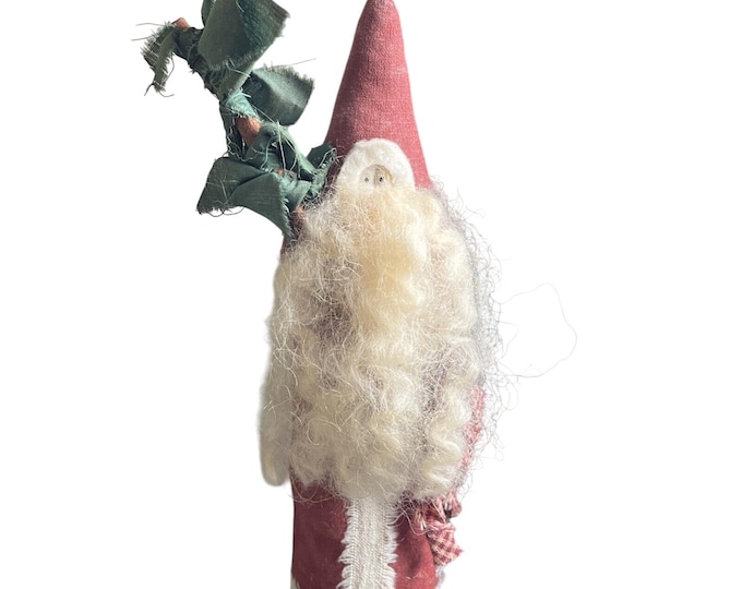 Vintage 10” Weighted Santa Claus Handcrafted Old World Rustic Country Christmas Decor