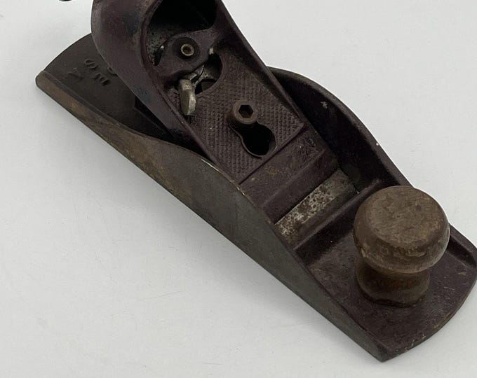 Vintage Block Plane Woodworking Tool Smooth Bottom 7x2" USA Hand Tool