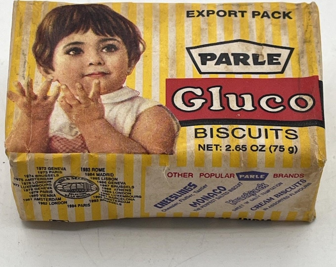 vintage Parle Gluco biscuit wrapper 1990s Export Wrap From India WRAPPER ONLY