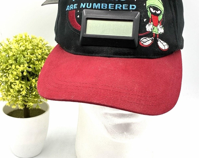 Vintage 1998 Looney Tunes Marvin Martian Countdown 2000 LCD Snapback Cap NWT