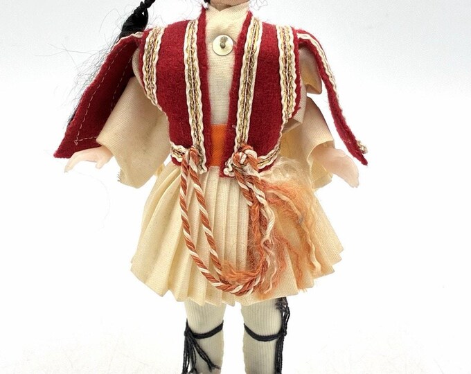 Vintage Greek Evzone Souvenir Doll Traditional Soldier Figurine Souvenir