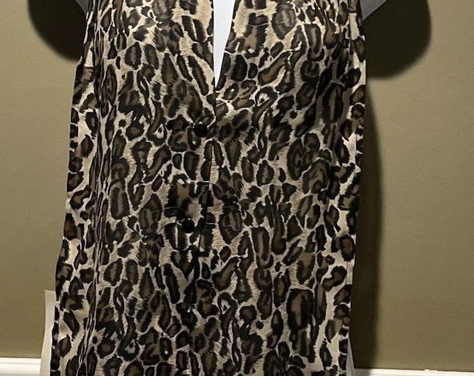 A Brod Scarf Dickie Womens One Size Tan Brown Cheetah Print Vintage NEW