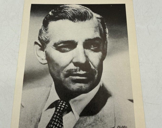 Vintage Clark Gable Photo Print Arcade Exhibit Card Hollywood