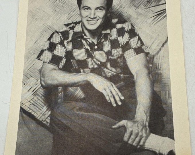 Vintage Rock Hudson Photo Print Arcade Exhibit Card Hollywood