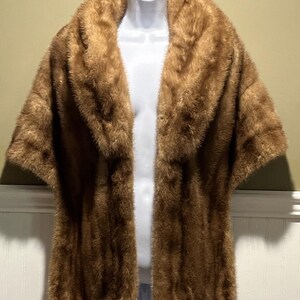Vintage Cikra Cleveland Brown Fur Stole Shawl Wrap Excellent