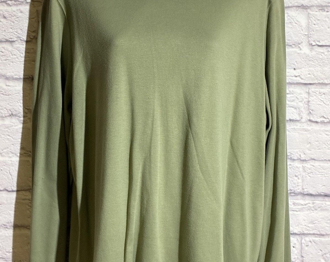Croft and Barrow Womens XL Green Turtleneck Long Sleeve Top NWT