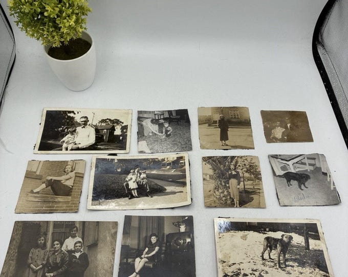 Vintage Photo Lot 11 Black and White Family Snapshots 1930s 1940s