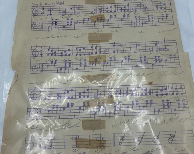 1925 Watertown High School Song Handwritten Music Manuscript Weihl Thornton