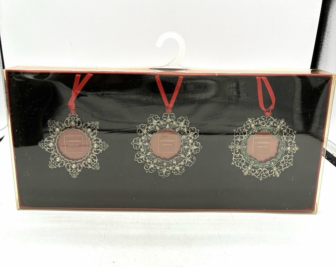 St. Nicholas Square Set of (3) Snowflake Ornament Frames - NEW