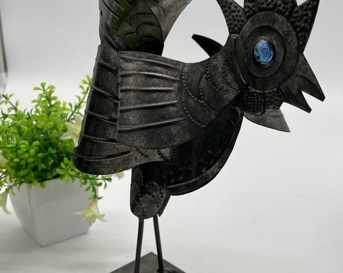 10.5” Vtg Rooster Light Weight Metal Tin? Art Figure Farm Art Shelf Hen Chicken
