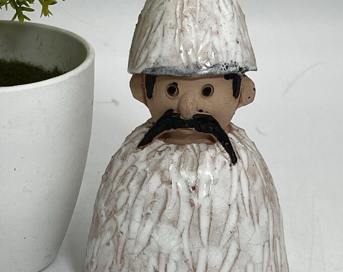 Vintage Handmade Terra Cotta Salt Shaker Folk Art Hungarian Man Signed