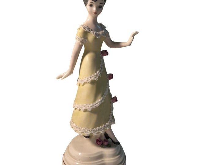 Vintage Goebel Huldah Summer 702 Yellow Dress Woman Porcelain Figurine 1964