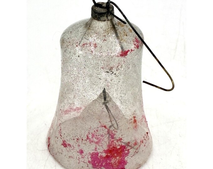 Antique Mercury Glass Bell Christmas Ornament, Pre-WWII, Lead Cap