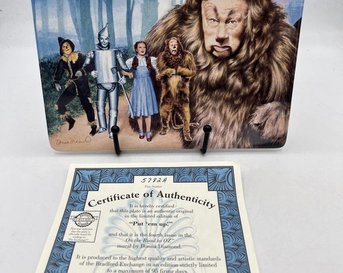 Wizard Of Oz Put 'Em Up Plate Bradford Exchange 2000 New With COA