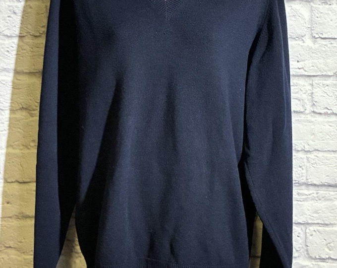 Sir Pendleton 100% Cashmere Sweater – Men’s Navy V‑Neck Size Medium USA