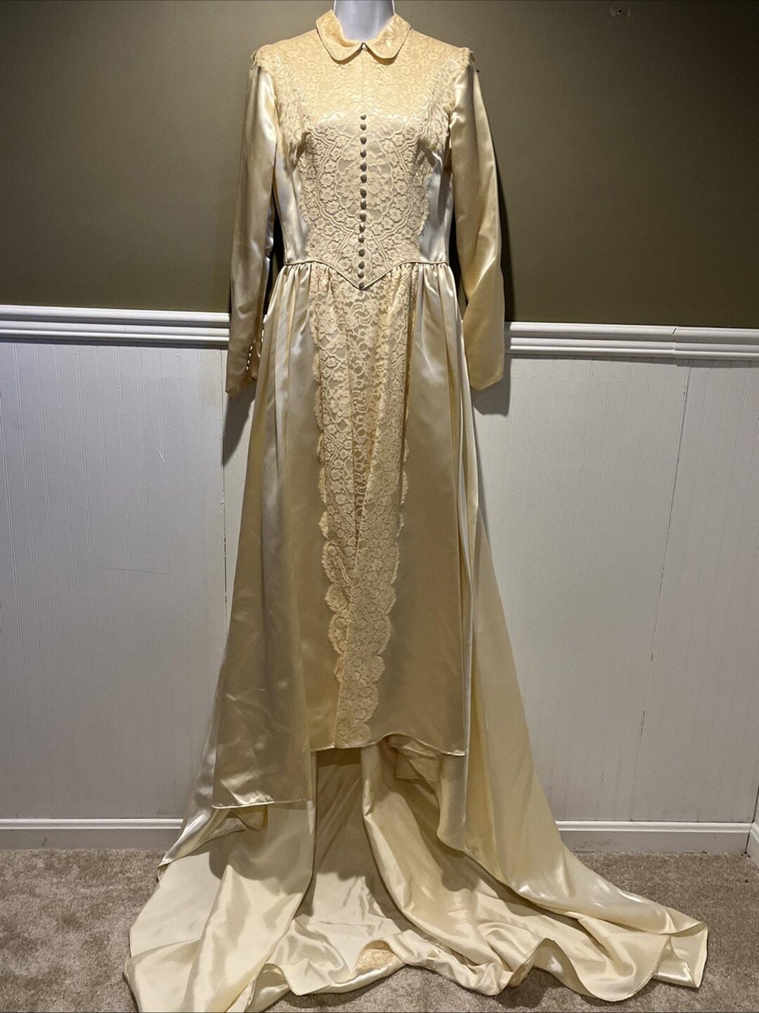 vintage wedding dresses new york Collection  Helena Kolan NYC Vintage Sheath Bridal Gown with Natural Waist Vintage Inspired Tulle and Lace