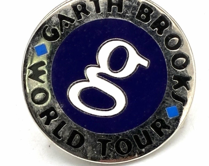 Garth Brooks World Tour Vintage Country Music Concert Lapel Pin 1”